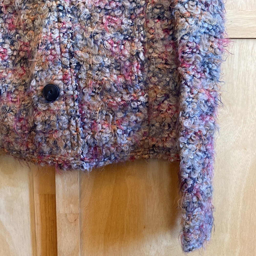 IRO Helga Veste Women's Colorful Soft Boucle Textured Knit Sweater Jacket SZ44 - Picture 7 of 11